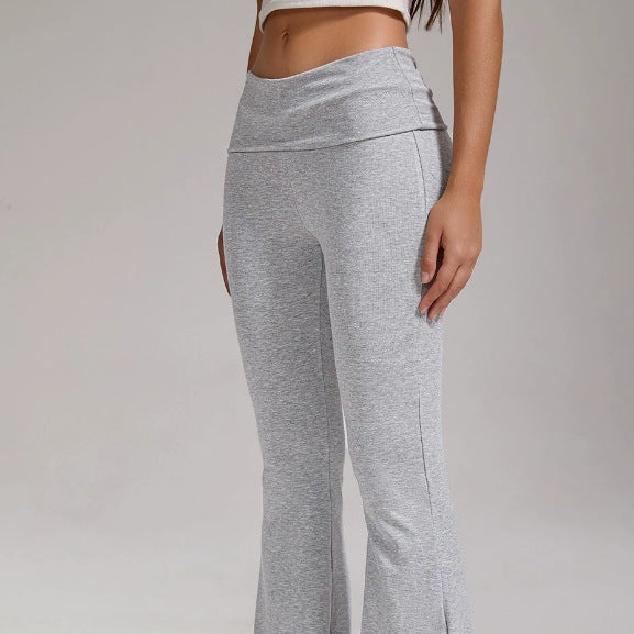 Damen nan hochgeschnittene Stretch-Flare-Yogahose mit formendem Bund EB