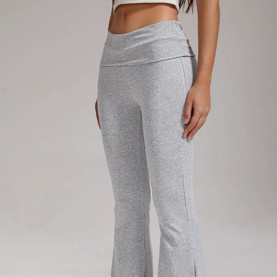 Damen nan hochgeschnittene Stretch-Flare-Yogahose mit formendem Bund EB