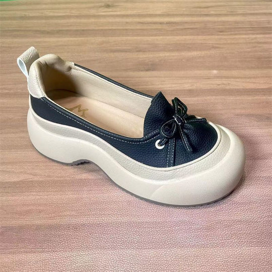 Damen Sleek Casual Slipper mit ausgeprägter Plateau-Sohle und modischem Bindegarn EB