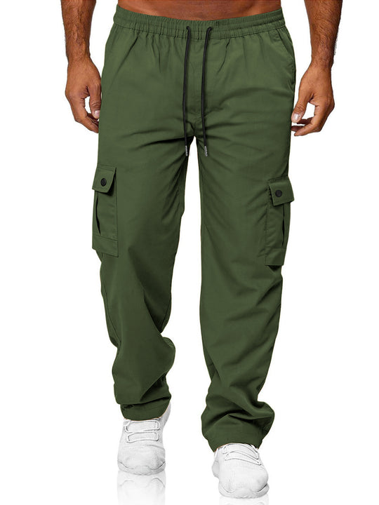 Herren Relaxed-Fit Cargo-Jogger mit elastischem Bund, Kordelzug und Klappentaschen EB