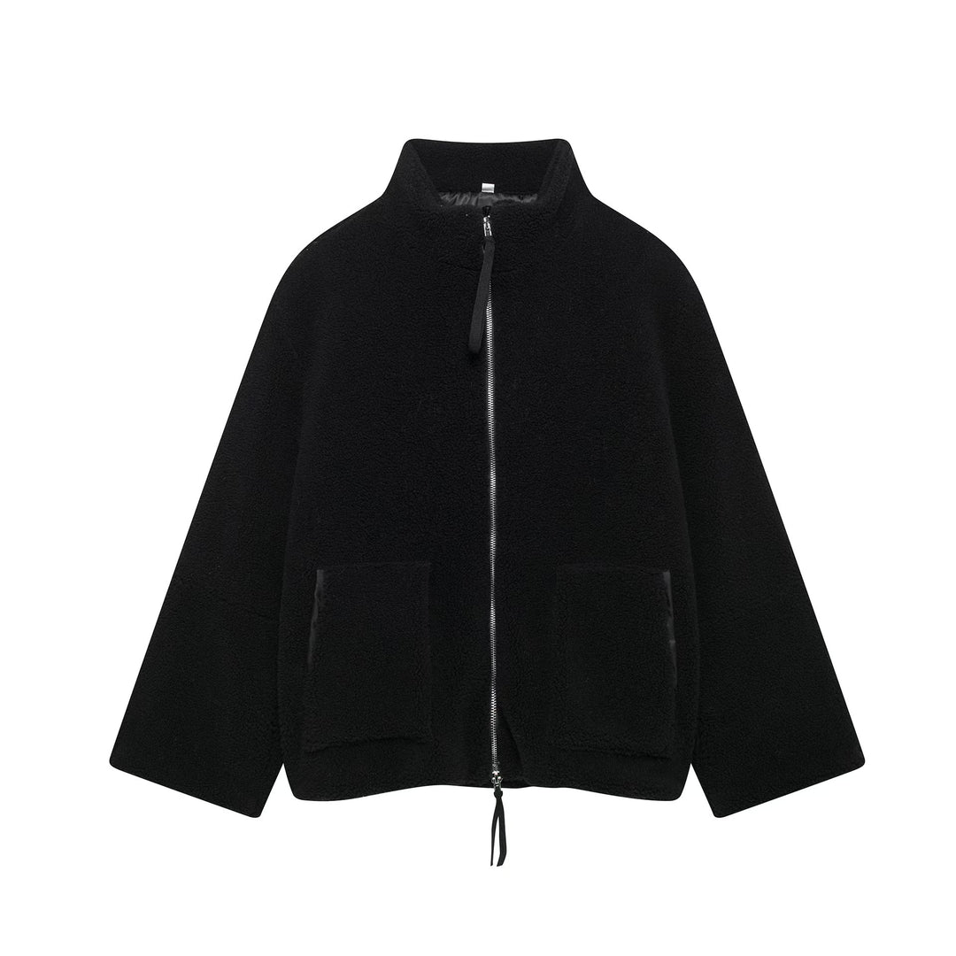 Damen Fleecejacke mit hohem Kragen und Reißverschluss EB