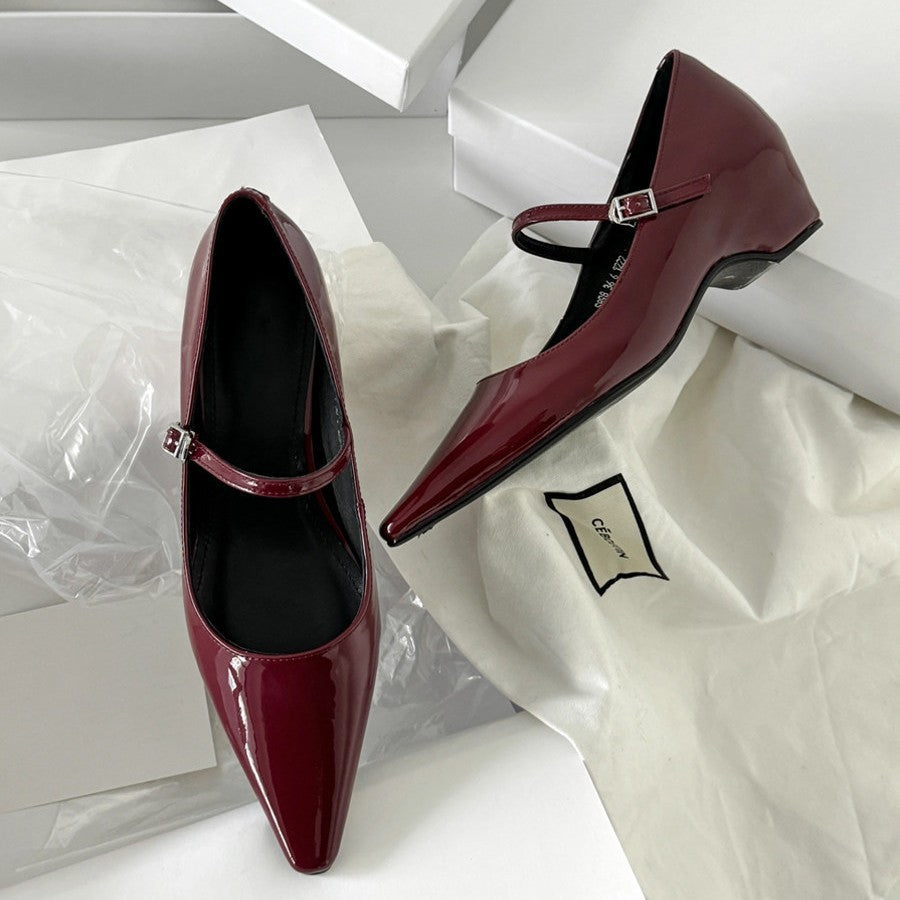 Damen elegante Ballerinas mit modischer Schnallenverzierung und bequemer Innensohle EB