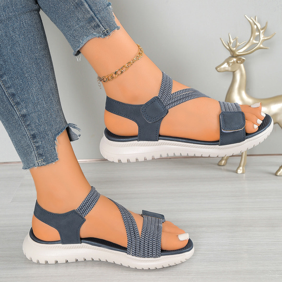 Damen Komfortsandalen mit verstellbaren Riemen und rutschfester Sohle EB