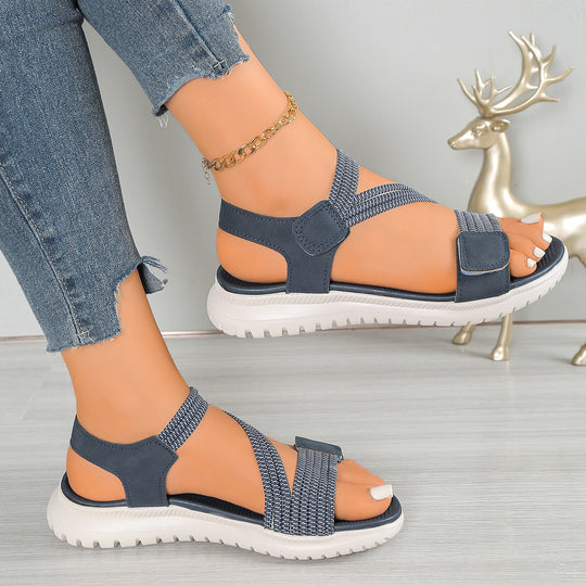 Damen Komfortsandalen mit verstellbaren Riemen und rutschfester Sohle EB