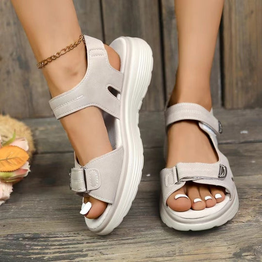 Damen Komfortable Sandalen mit verstellbarem Riemendesign und ergonomischem Fußbett EB