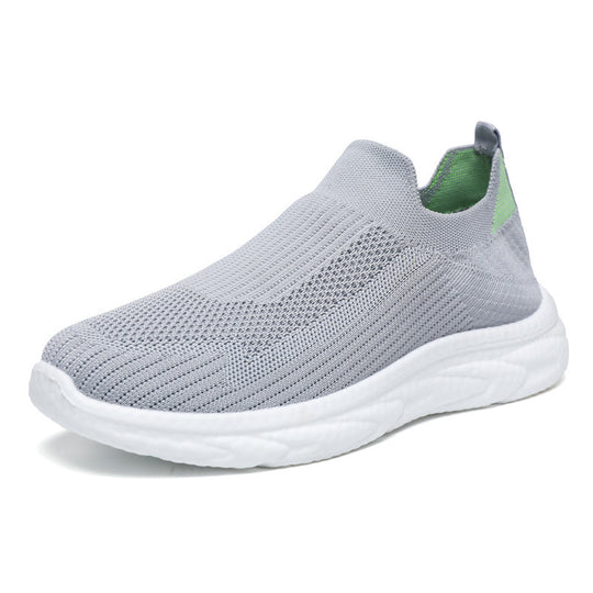 Damen Bequeme Slip-On Sneakers mit atmungsaktivem Strick-Obermaterial und flexiblem Fußbett EB