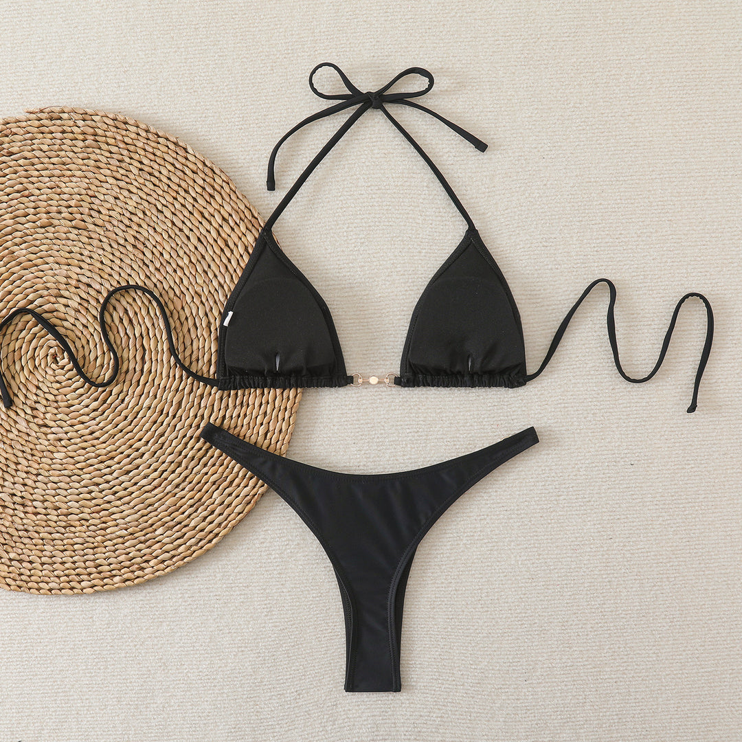 Damen Triangel-Bikini mit eleganten Verzierungen EB