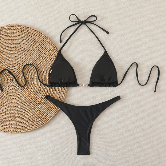 Damen Triangel-Bikini mit eleganten Verzierungen EB