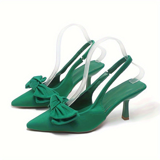 Damen Slingback-Pumps mit dekorativem Schleifen-Detail EB