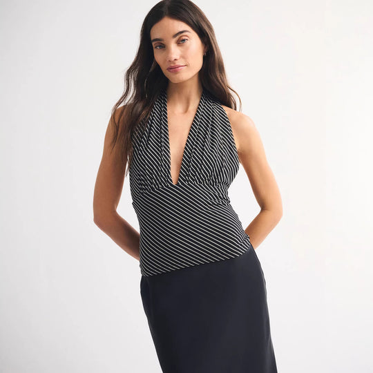 Damen Wickeloberteil mit schickem Punkte-Design und tiefem Ausschnitt EB