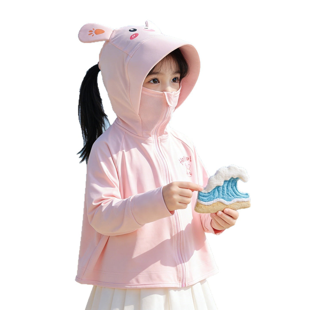Unisex nan leichte UV-Schutz Sonnenjacke mit Kapuze und Daumenloch für Kinder  EB