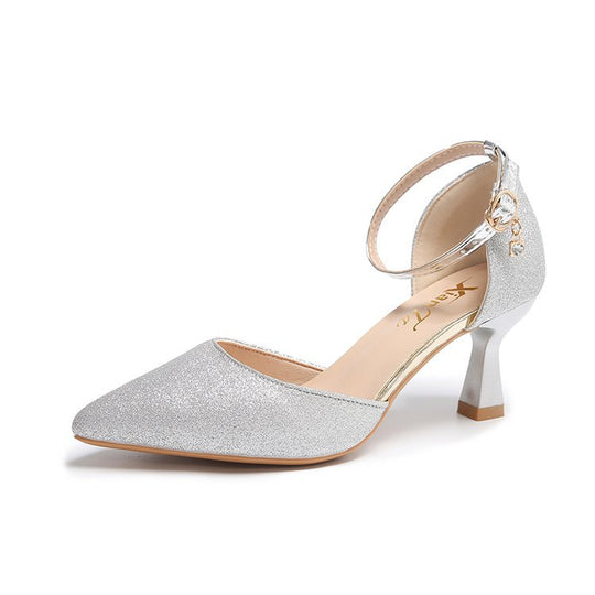 Damen elegante Pumps mit Glitzer-Details EB