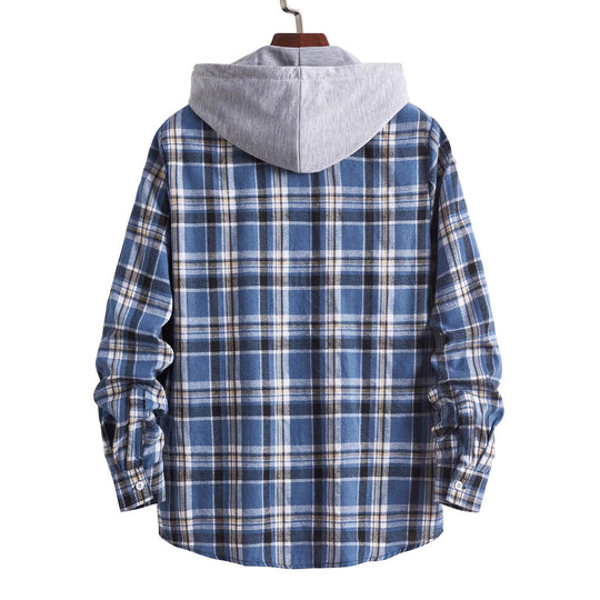 Herren Flanellhemd mit integrierter Kapuze EB