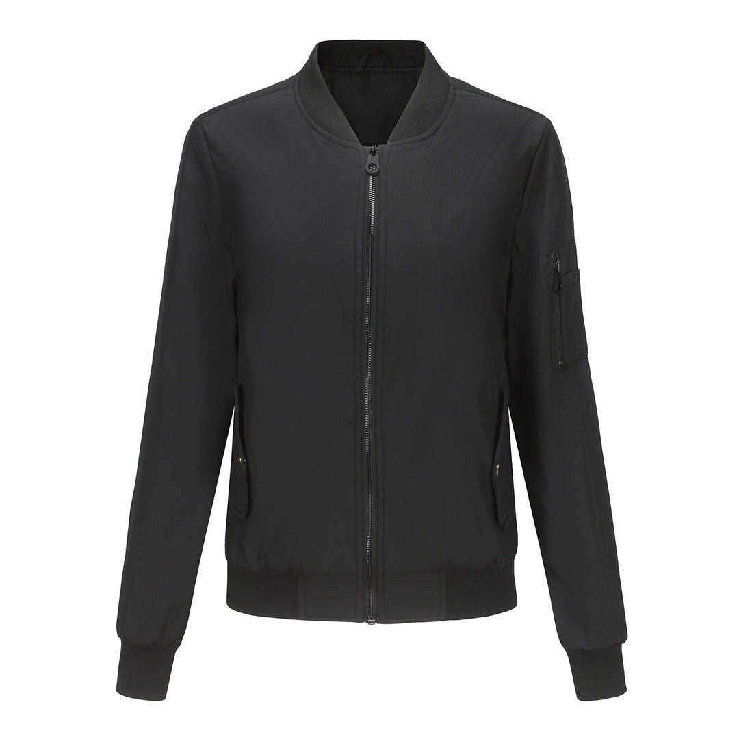 Damen nan leichte Bomberjacke mit Ärmeltasche, kontrastbündchen und sportiver Passform EB