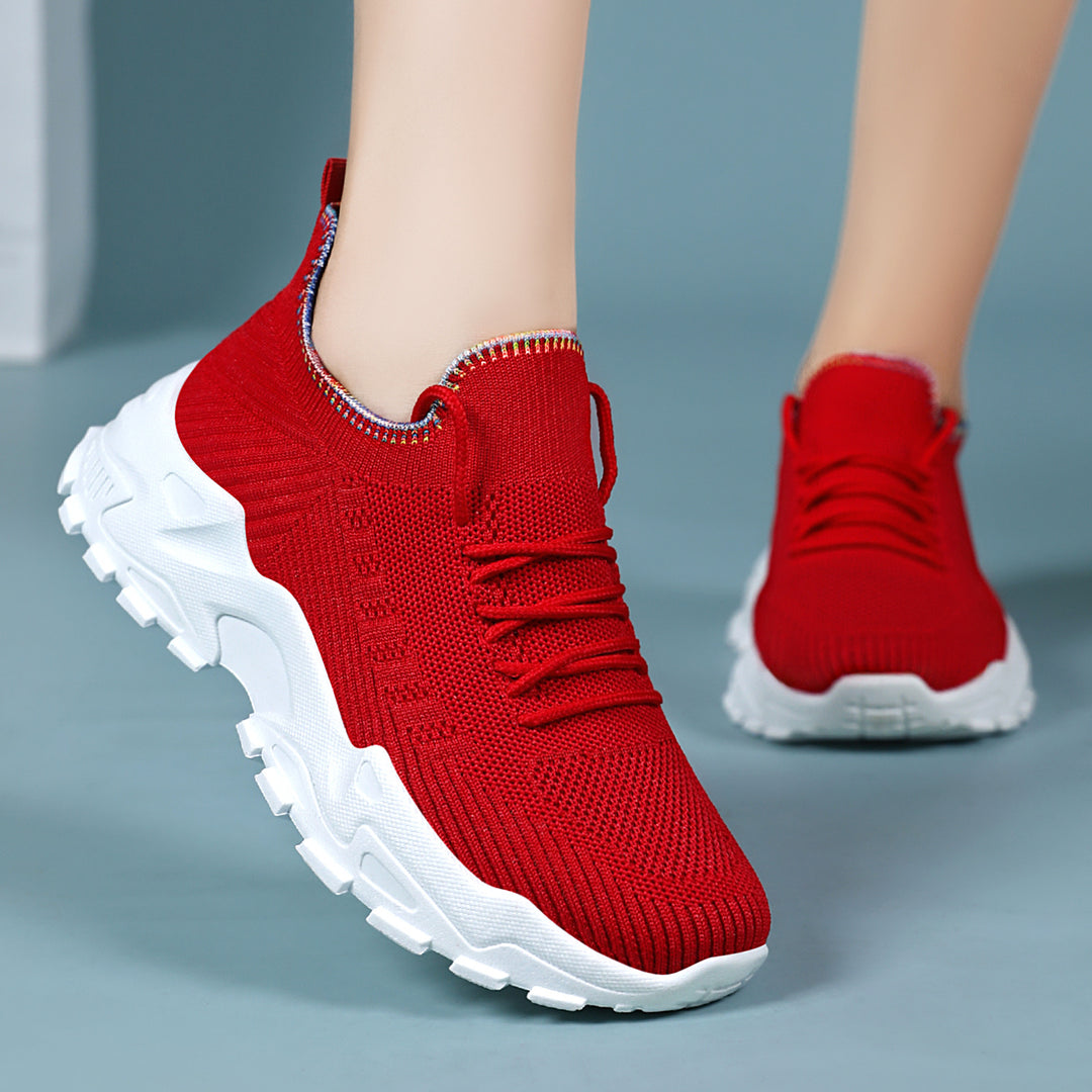 Damen Sportliche und flexible Sneakers mit atmungsaktivem Obermaterial EB