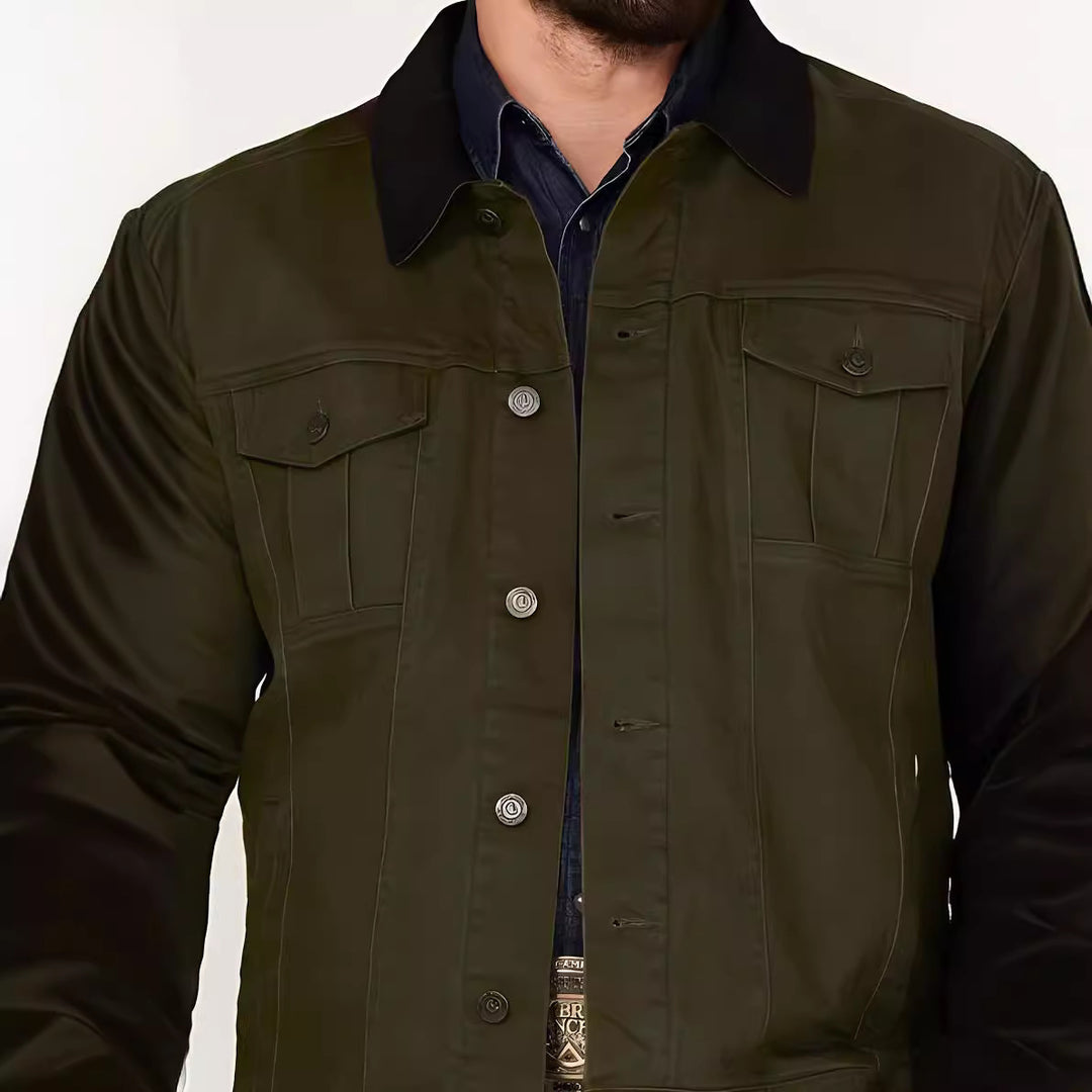 Herren Jeansjacke im klassischen Stil mit praktischen Taschen EB