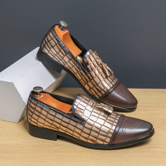 Herren Elegante Mokassins aus hochwertigem Leder mit modischem Mustermix EB