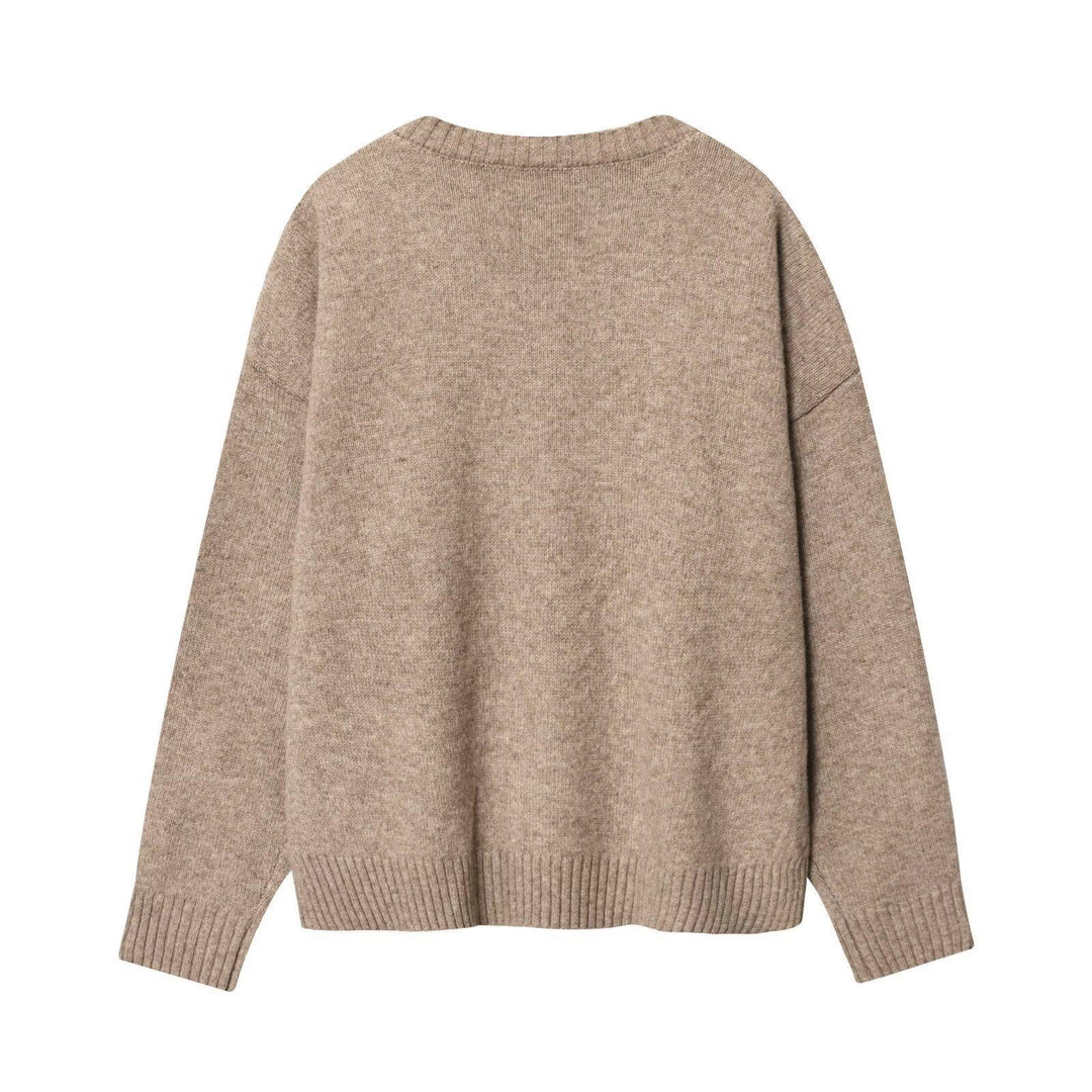 Damen gemütlicher V-Ausschnitt Pullover EB