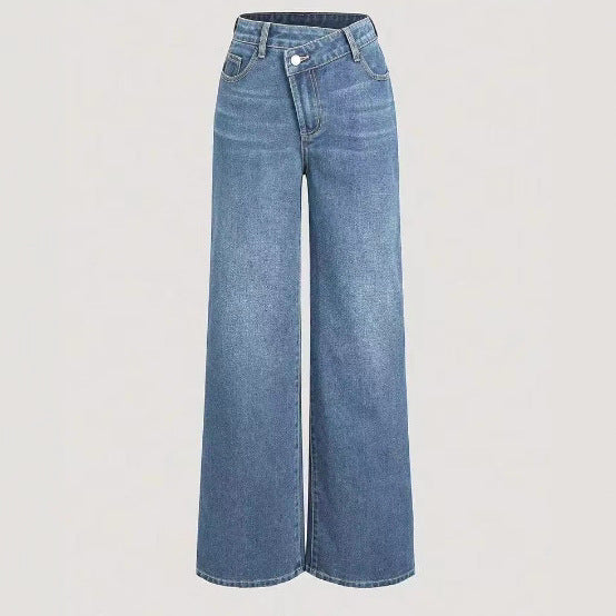 Damen Weitgeschnittene Denim-Jeans EB
