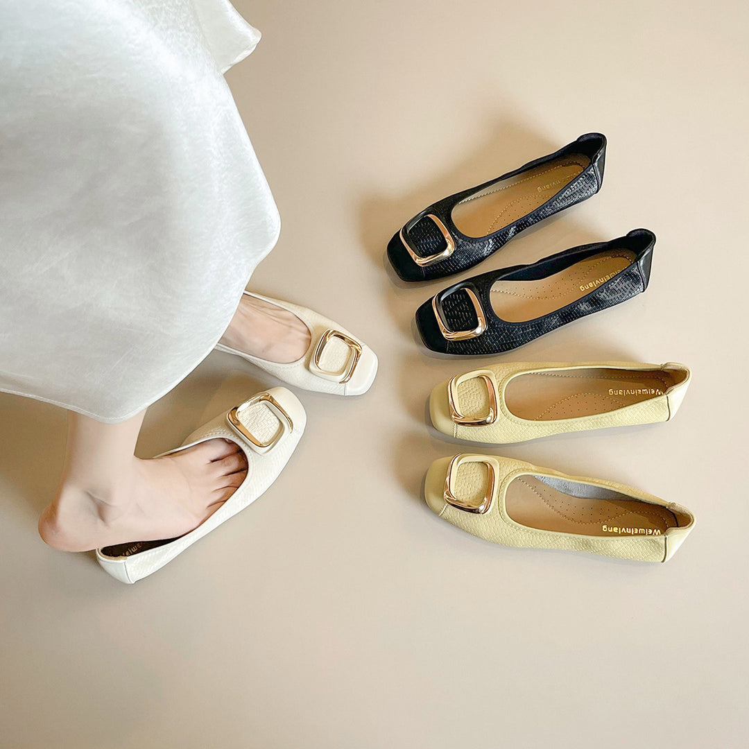 Damen Ballerinas mit eleganter Schnallenakzent EB