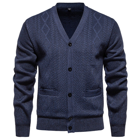 Herren modische Strickjacke mit strukturiertem Muster EB
