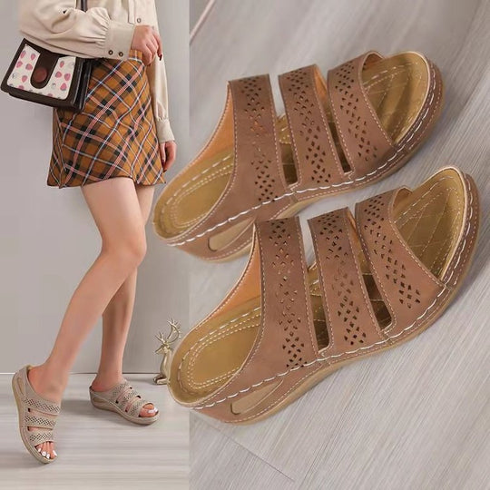 Damen Komfortable und atmungsaktive Pantolette mit modischem Lochdesign EB