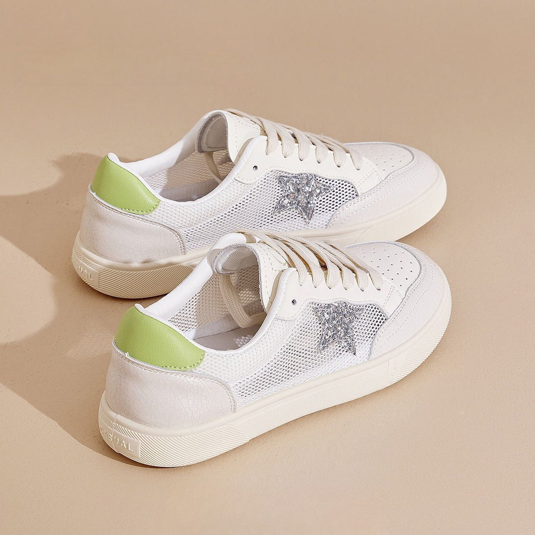 Damen Sneaker mit atmungsaktivem Mesh und stilvollem Sternen-Design EB