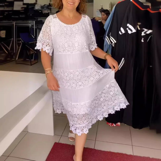 Damen Spitzen Maxikleid Heidi-Mode