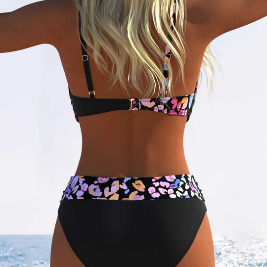 Damen Bikini mit gepolstertem Oberteil und hohem Taillenschnitt EB