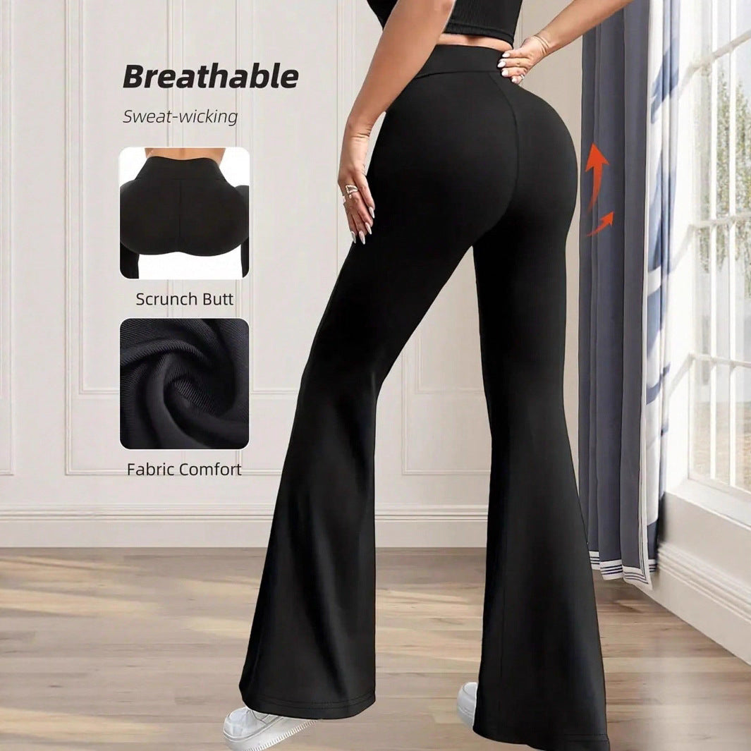 Damen elegante Bootcut-Hose mit hohem Bund und atmungsaktiver Funktion EB