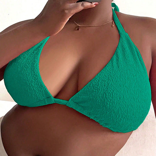 Damen Triangel-Bikinioberteil mit tiefem V-Ausschnitt und verstellbaren Trägern EB