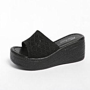 Damen modische Plateau-Pantoletten mit elegantem Design EB