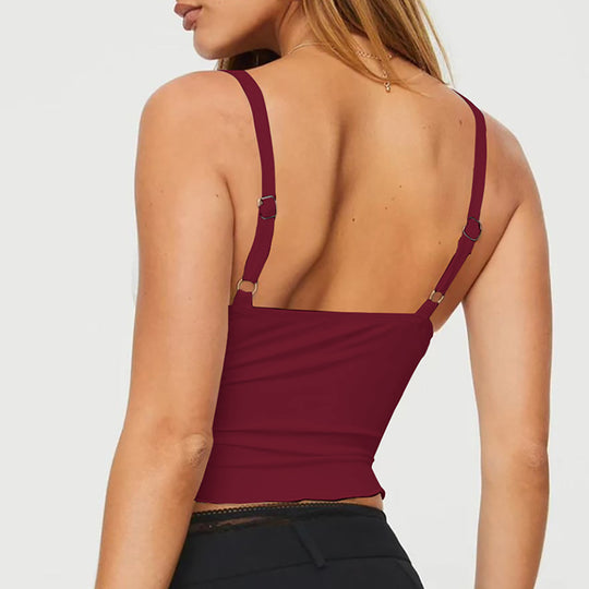 Damen Elegantes Spaghetti-Top mit verführerischer Drapierung EB