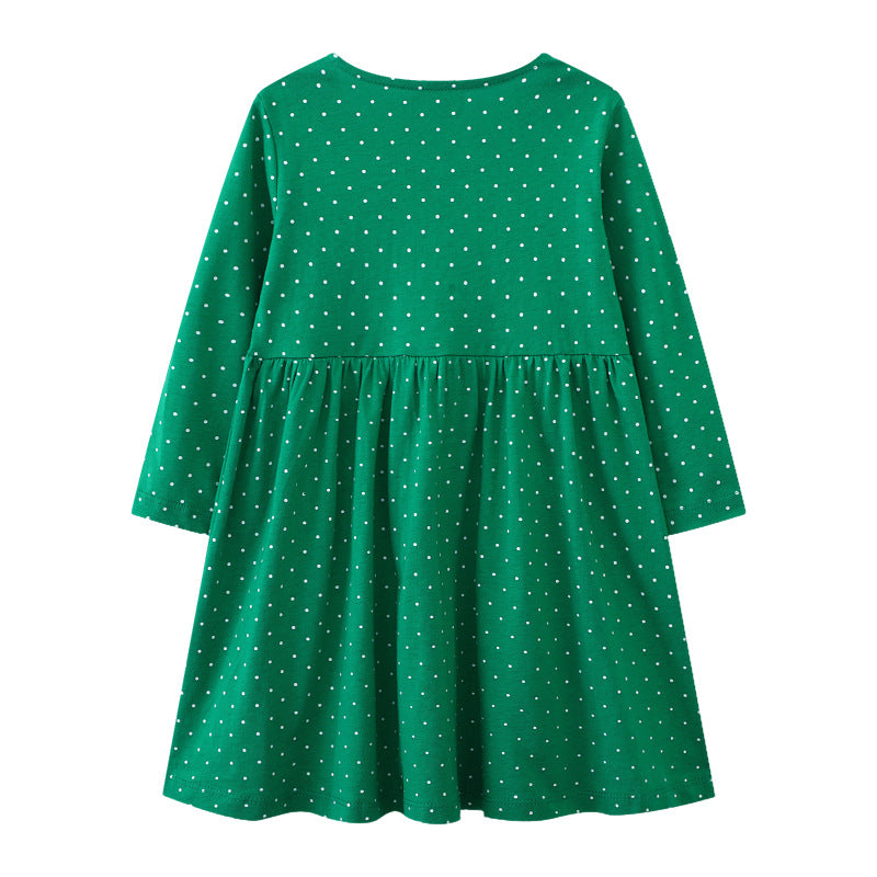 Mädchen Baumwollkleid mit bunten Blumenstickereien EB