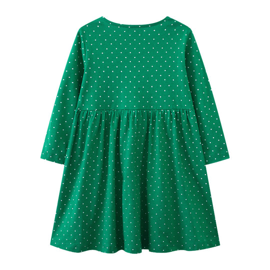 Mädchen Baumwollkleid mit bunten Blumenstickereien EB