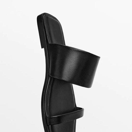 Damen elegante Zehentrenner-Sandalen mit minimalistischem Riemendesign und komfortablem Fußbett EB