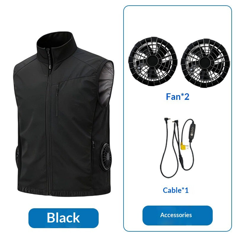 Unisex nan ergonomische Kühlweste mit integrierten Ventilatoren und Akkuanschluss EB