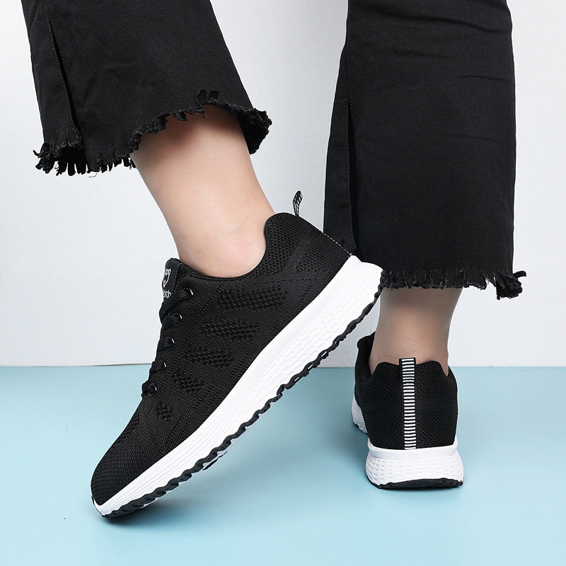 Damen Leichte und atmungsaktive Sport Sneakers mit flexibler Laufsohle EB