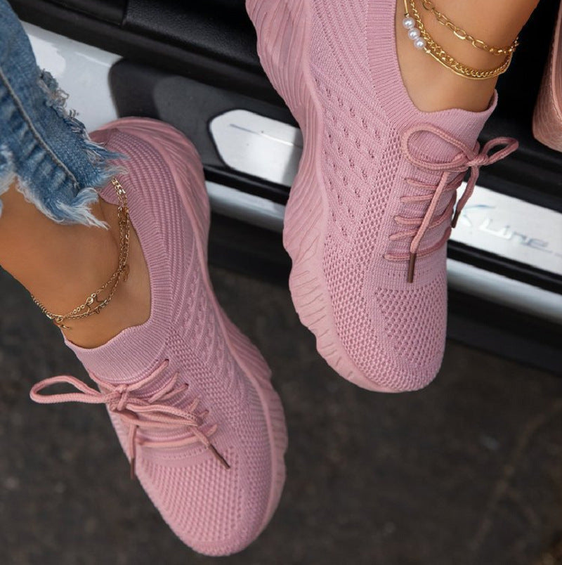 Damen  leichte Strick-Sneaker mit sockenähnlichem Obermaterial, gepolsterter Komfortsohle und flexibler Profil-Laufsohle EB