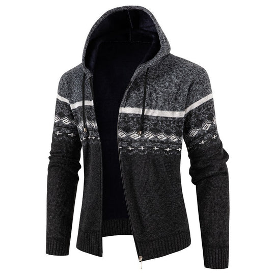Herren Kapuzenpullover mit Norweger-Muster EB