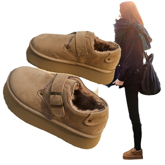 Damen komfortable Slipper mit praktischer Schnalle und weichem Innenfutter EB