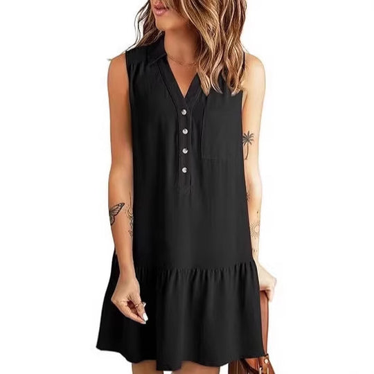 Damen Hemdblusenkleid mit geschmeidigem Fall und elegantem Rüschenabschluss EB