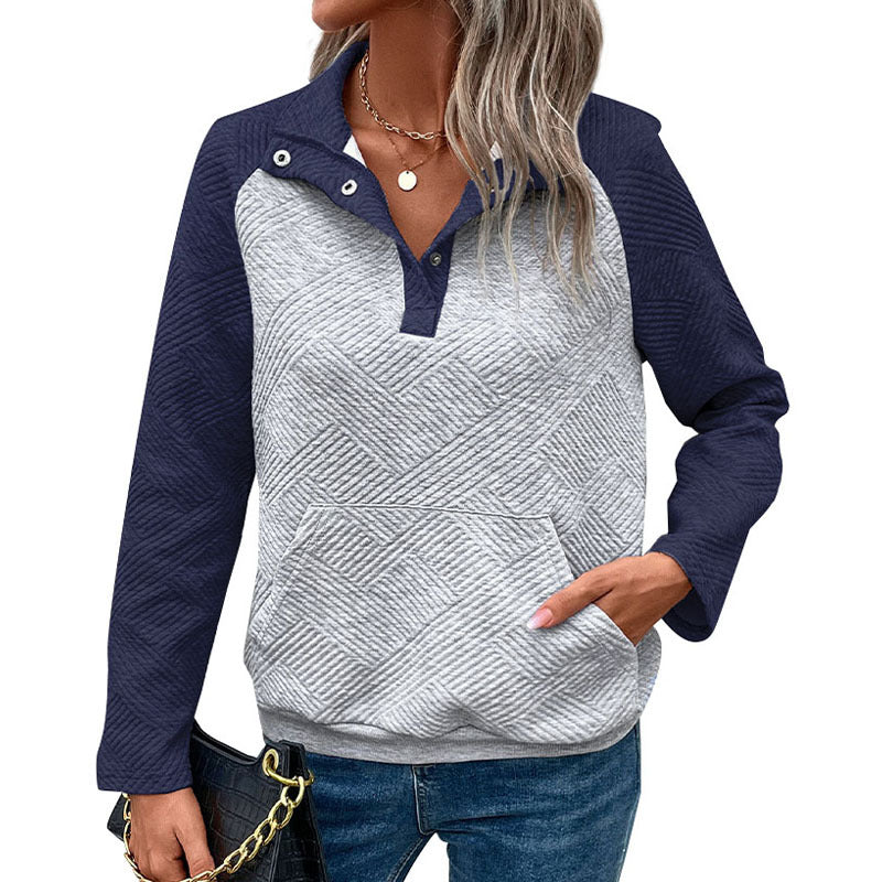 Damen lässiger Sweatpullover mit elegantem strukturiertem Design EB