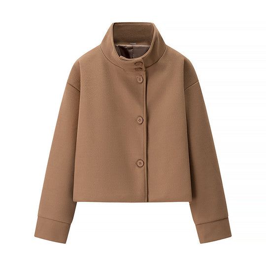 Damen Kurzjacke mit modernem Kragen und eleganten Knopfdetails EB