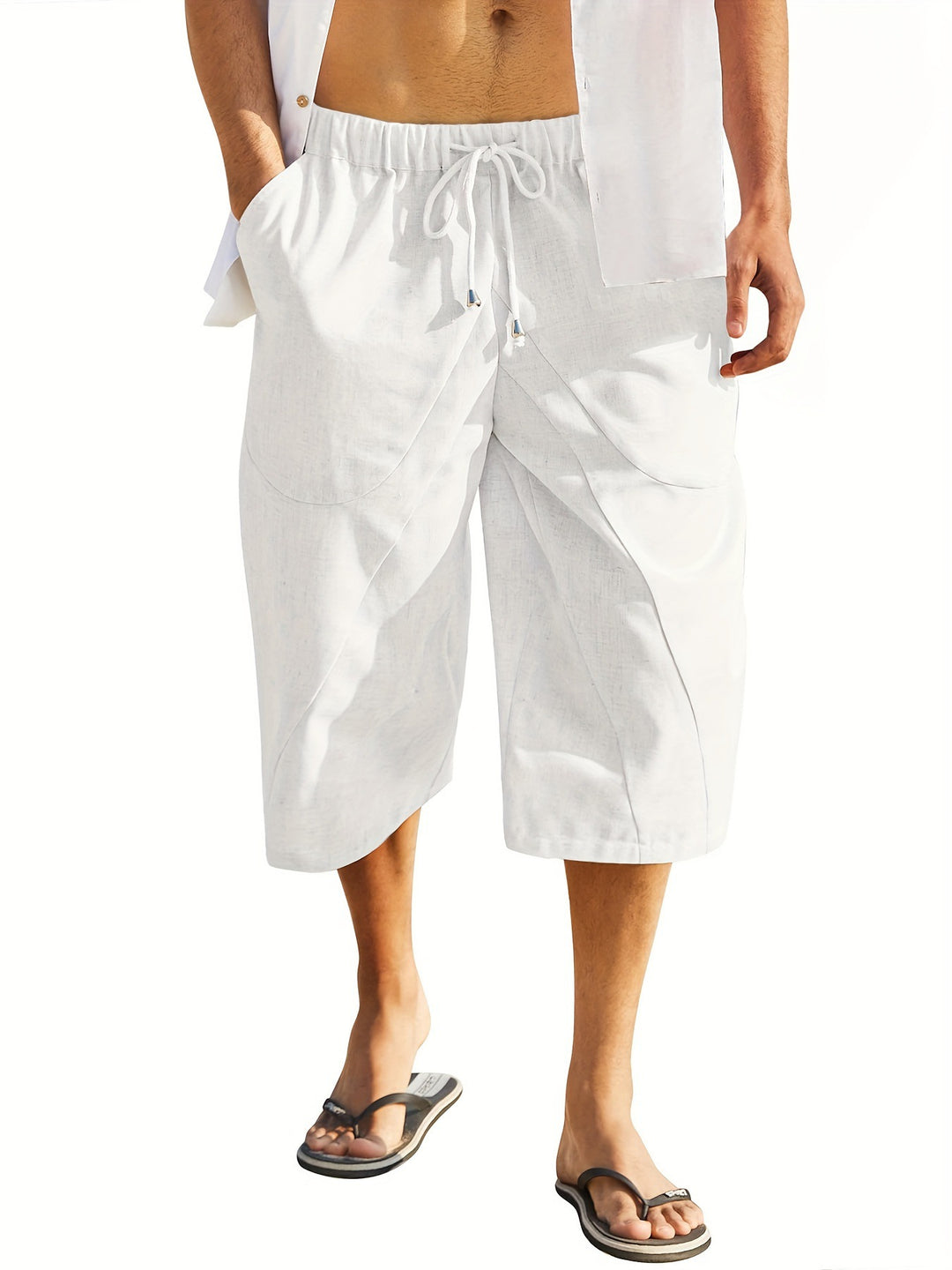 EB | Shorts mit Taschen aus Baumwolle und Leinen