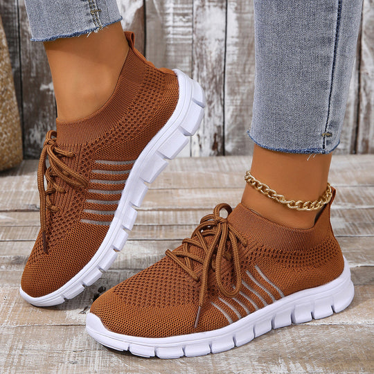 Damen Modische und atmungsaktive Sneakers mit elastischem Obermaterial EB