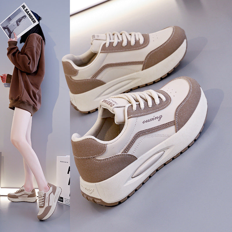 Damen Plateau Sneakers mit atmungsaktiver Mesh-Oberfläche und gepolsterter Sohle EB