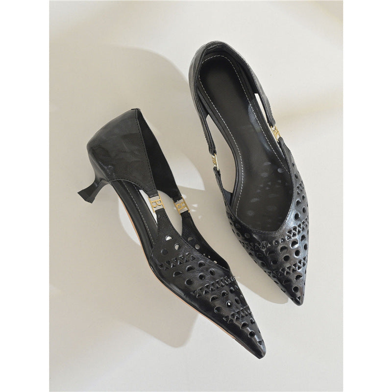 Damen spitze Slingback-Pumps mit dekorativer Perforierung EB