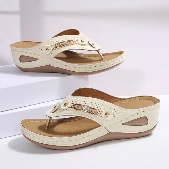 Damen Komfortable Wedge-Sandalen mit verstellbarem Riemen EB