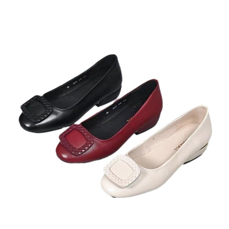 Damen Komfortable Ballerinas mit eleganter Schnallenverzierung EB